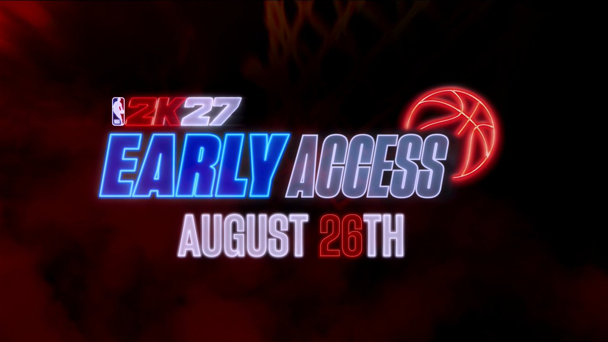Hop on NBA 2K27 next week ‼️🔥 Craft your build on 8/21 in the 2KHQ app 📲 Put it to the test on 8/26 during Early Access 🎮 Pre-order now ➡️