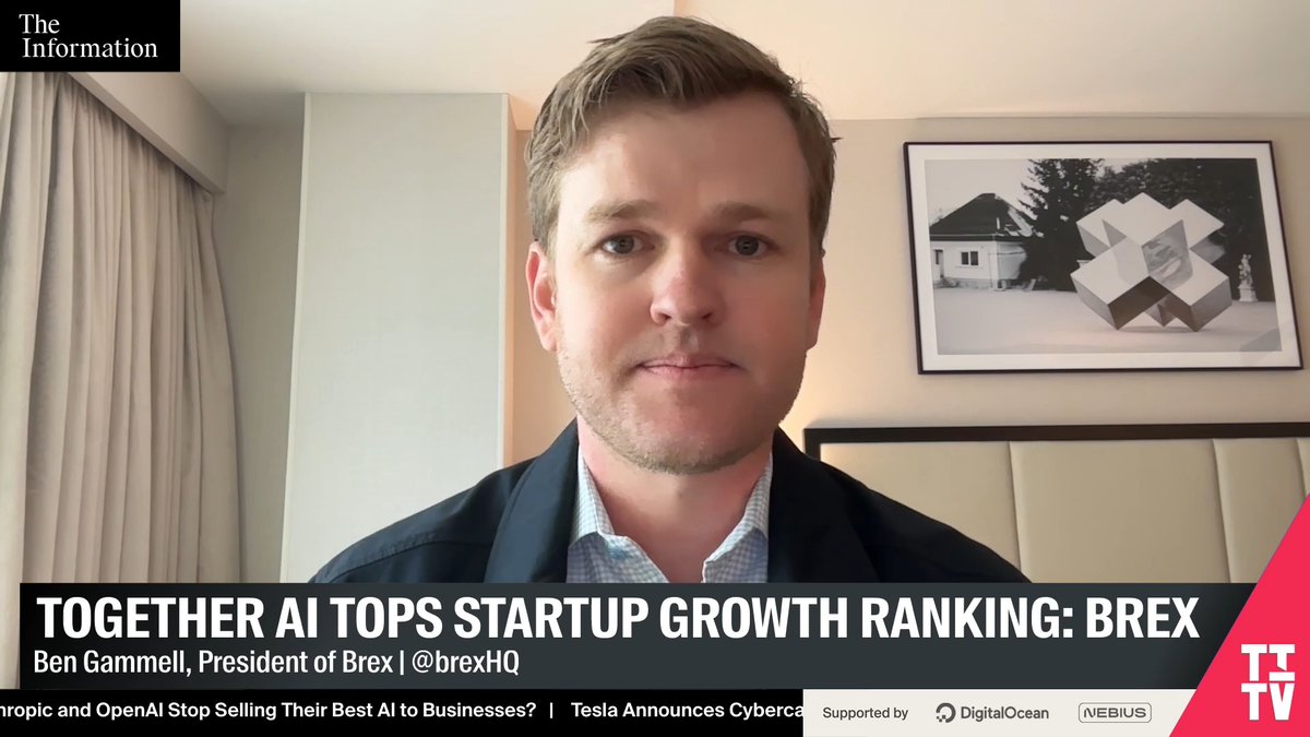 Open source adoption from startups is rapidly increasing. “Back in 2024, we would see startups typically purchase open source vendors at about 12 months from their first big [AI] lab bill.” “What we're now seeing is that timeline is accelerating to as little as 5 months.” — Brex President, Ben Gammell
