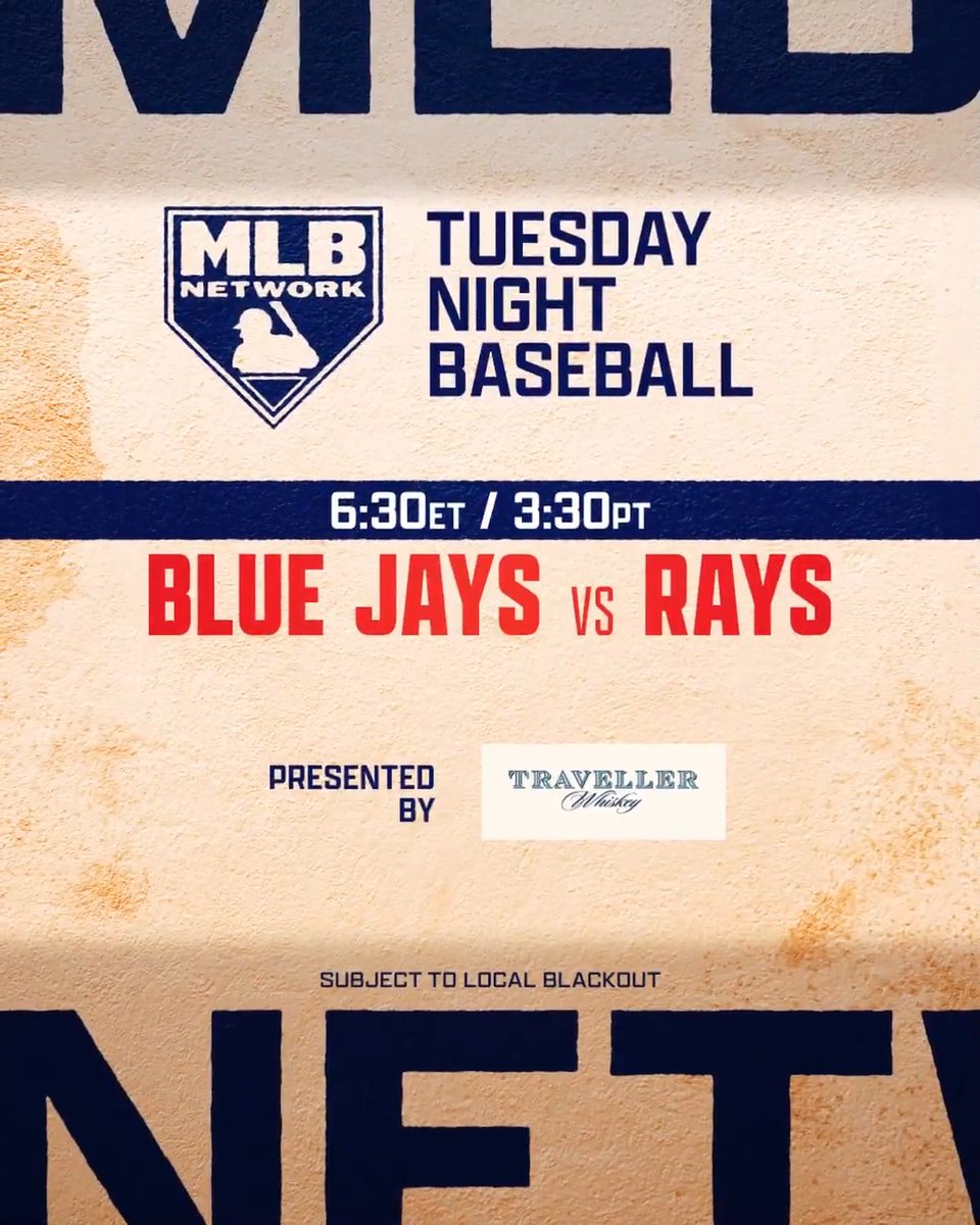 AL East rivals square off at Tropicana Field NEXT! ⚾️ Toronto Blue Jays vs. Tampa Bay Rays (or STL at CIN) 📺 MLB Network + Traveller Whiskey