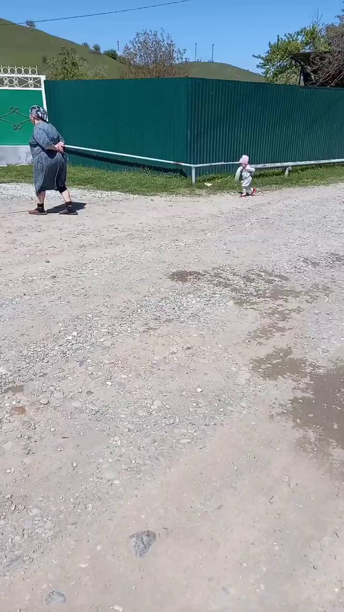 Every morning she goes for a walk with her grandmother. Now she walks like her.