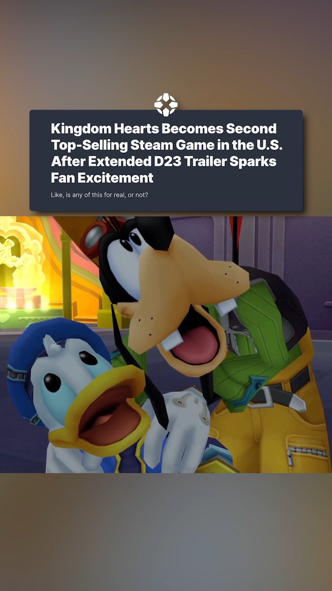 Are you replaying Kingdom Hearts? Kingdom Hearts climbed the Steam charts in the U.S. after all the Kingdom Hearts IV excitement at #D23!