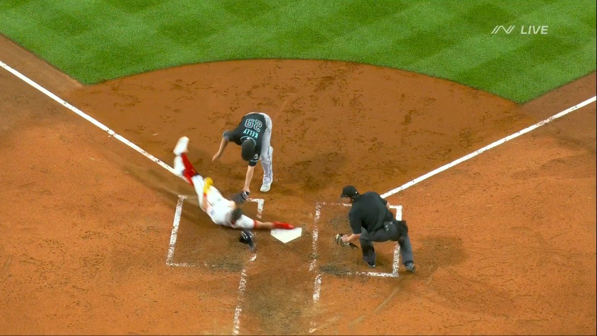 Insane body control 😯 Caleb Durbin scores with an outstanding slide!