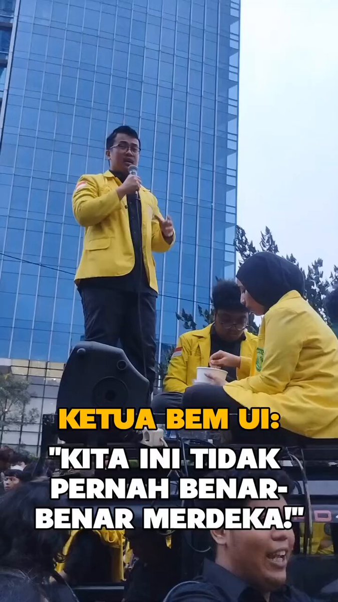 Orasi dari Yatalathof Imawan, selaku Ketua BEM UI 2026