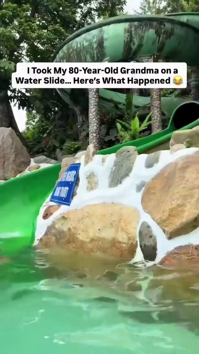 80-Year-Old Grandma on a Water Slide 😭😭
