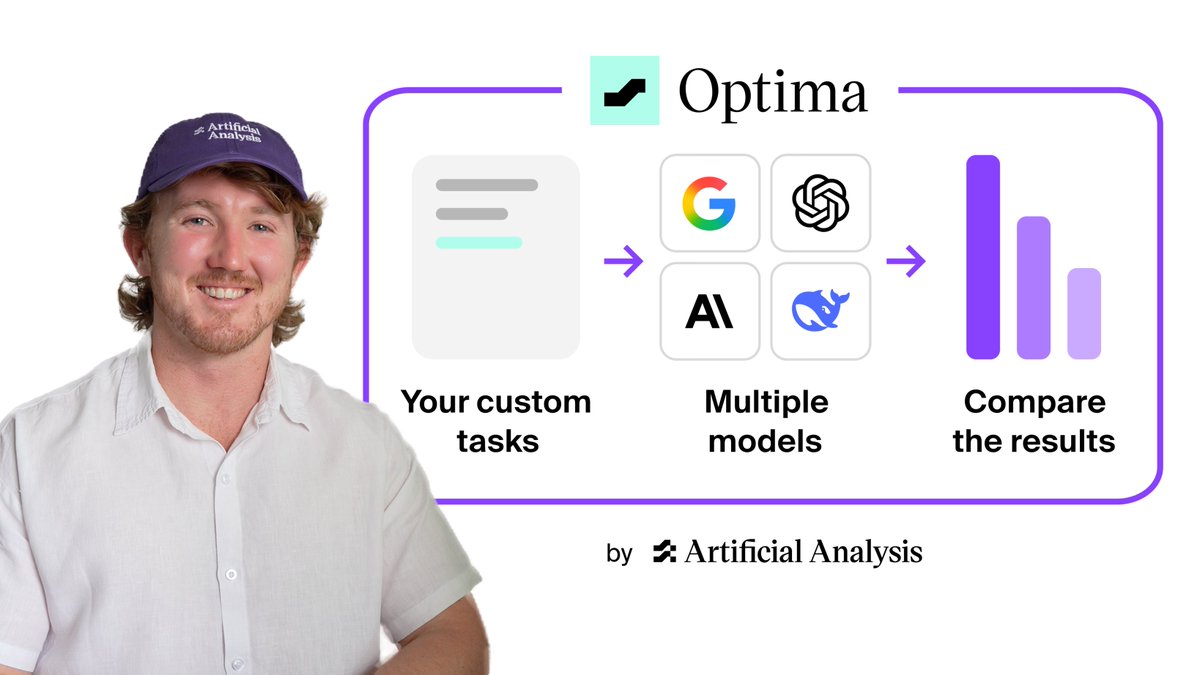 Last week we launched Optima, a new platform for benchmarking models on your own workloads and comparing performance, speed and cost efficiency Watch our new video walkthrough to see how to build and run your own benchmark with Optima, and find the best model for your use case Start building your benchmark today at