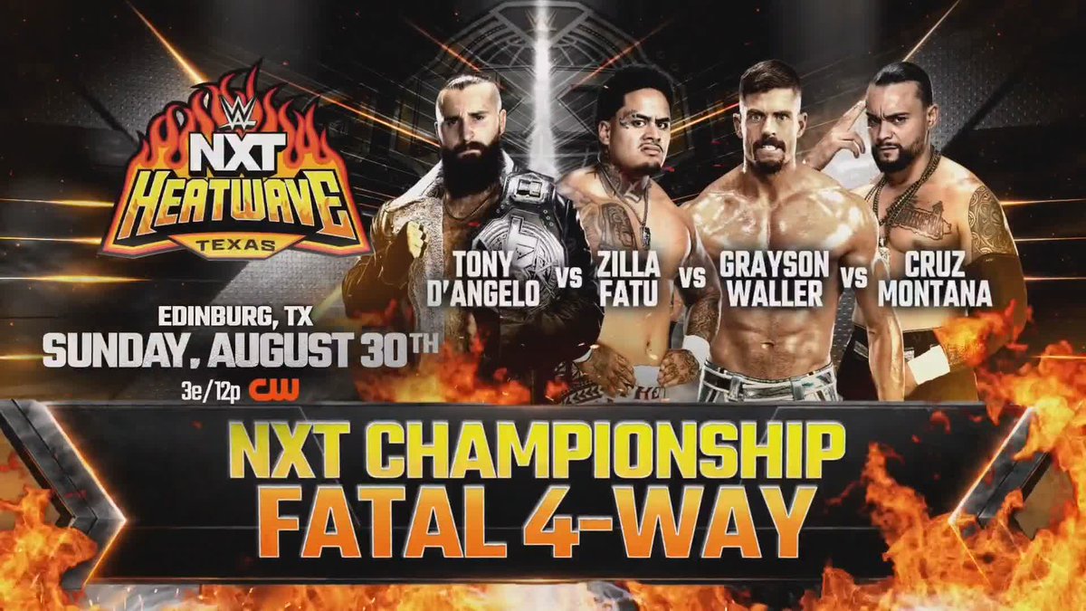 FATAL 4-WAY 🔥 @ZillaFatu has been ADDED to the NXT Title Match at Heatwave!