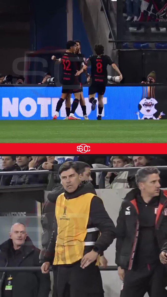 EL CACIQUE ESTUVO EN TODOS LOS DETALLES: Medina estaba hablando con Mancuso tras su salida y le pidiรณ que vaya a festejar con sus compaรฑeros el doblete de Carrillo para el 3-0 de Estudiantes vs. la U. Catรณlica. ๐บ Mirรก TODA la CONMEBOL #Libertadores por #DisneyPlus Plan Premium