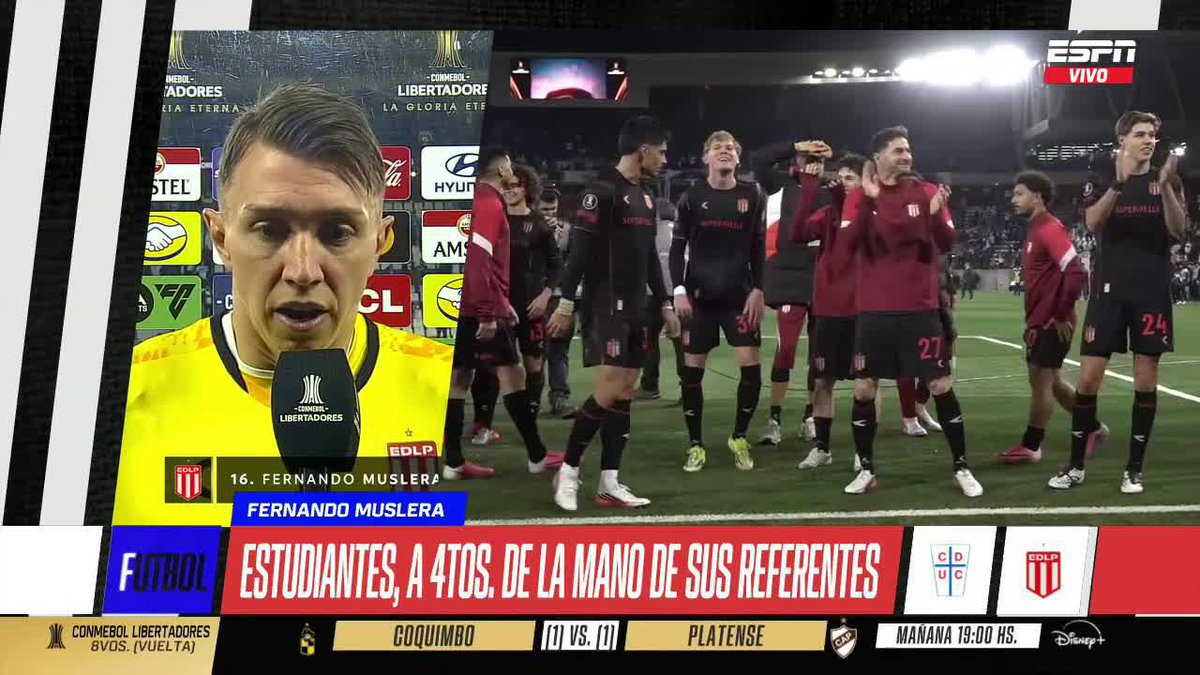 🗣️ "CONTROLAMOS LOS 180 MINUTOS" Fernando Muslera analizó la clasificación de Estudiantes a cuartos de final en la CONMEBOL #Libertadores. ▶️ Mirá #ESPNF10 en el Plan Premium de #DisneyPlus