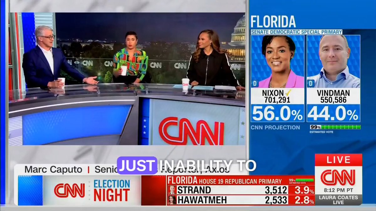 On CNN, Marc Caputo TORCHES Alex Vindman (the guy who led the coup attempt against Trump during his first impeachment) for spending more than $16 million and losing the Democrat Senate primary in Florida: "He was a terrible candidate. ... I was almost offended by his inability to campaign properly. ...I don’t really know where that money was spent because you didn’t really see him on television, you didn’t really see him in the community, you didn’t see him in mailers, you didn’t see him in text messages. There was no presence... He has no real roots here. He’s essentially sort of carpet bagged here. I didn’t even know the guy lived in the state. I thought, like, his brother’s in Congress, he lived in Virginia.”