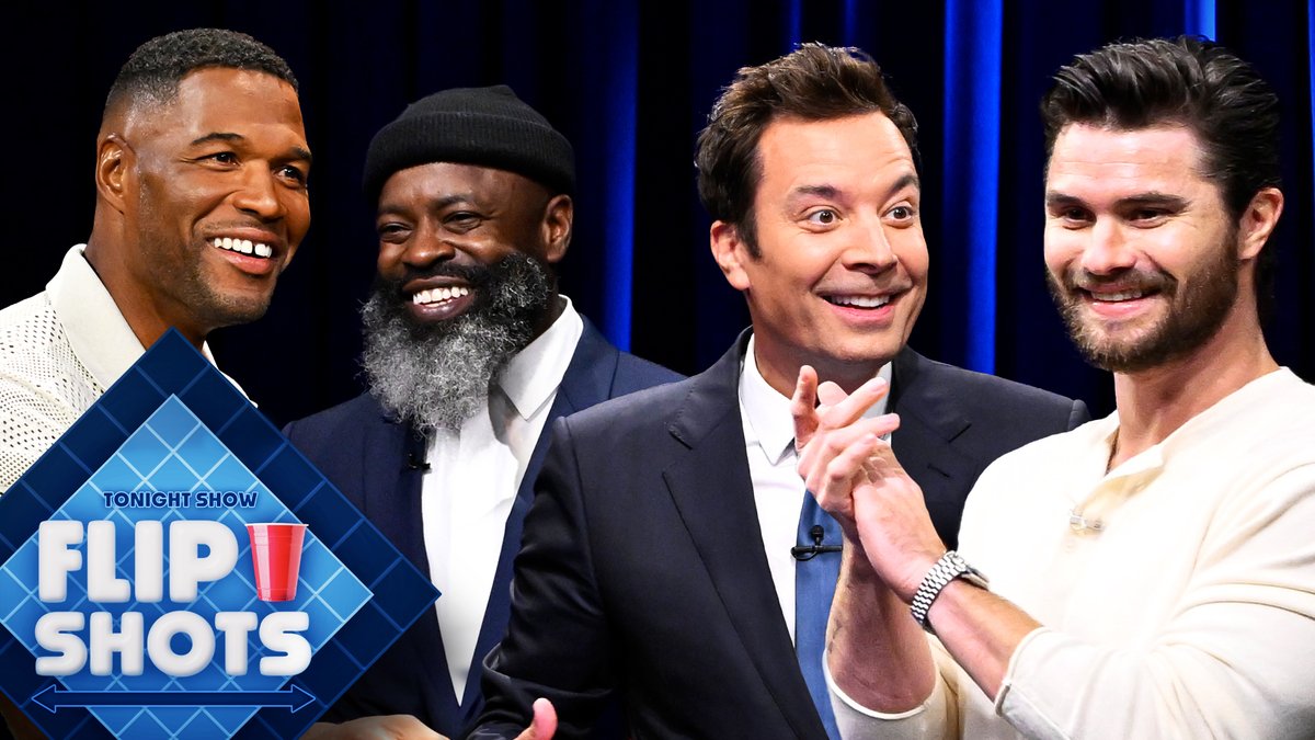 Flip Shots w/ Michael Strahan &amp; Chase Stokes! #FallonTonight