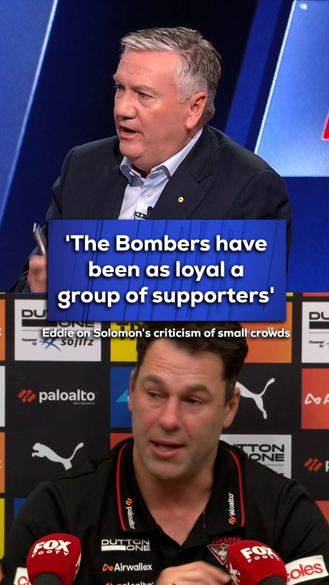"[They] have underpinned this competition for the best part of 130-odd years." Why Eddie McGuire believes Dean Solomon made a mistake in criticising recent Bomber crowds. #9FootyClassified | Catch up on 9Now &amp; Youtube 🖥️