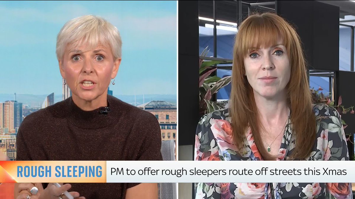 "We will make sure that there is an offer and that there are facilities that support people this winter, so that people don't have to be rough sleeping" Angela Rayner details the work the govt plans to do to ensure that people don't end up back on the streets.