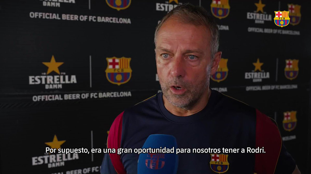 Hansi Flick se muestra satisfecho con el fichaje de Rodri y analiza sus virtudes 😁