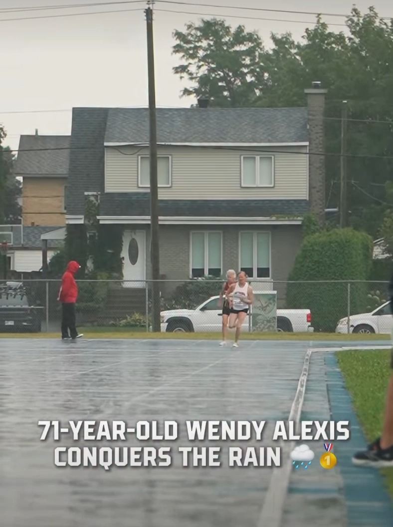 This is what “rain or shine” really looks like 🌧️👏 At 71 years old, Wendy Alexis powered through the rain to win the Women’s 70–74 200m national title at the Canadian Masters Athletics Championships 🇨🇦🏅 Watching her compete in those conditions reminded me of something football teaches you very quickly: you rarely get the perfect pitch, weather or moment. Once the whistle goes, you adapt and get on with the job. That ability to adapt matters throughout life because the conditions change as we get older too... The goal may change, and so might the way you prepare, yet society is often too quick to treat age as a reason to lower expectations before someone has tested what they can still do. Most of us aren’t chasing national titles, but we all have moments when an excuse feels easier than starting. Keep testing what’s possible. You may still have plenty of races left to win!! 💪 (🎥 Athletics Canada)