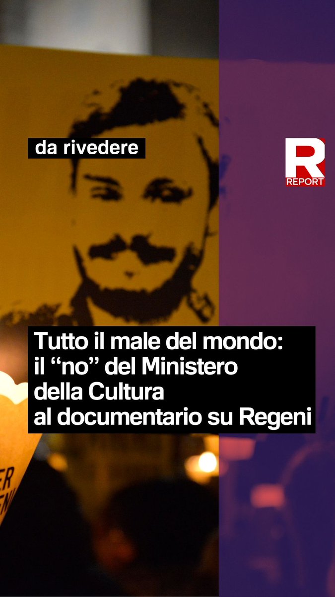 Tutto il male del mondo: il “no” del Ministero della Cultura al documentario su Regeni. Rivedi la puntata al link 👇