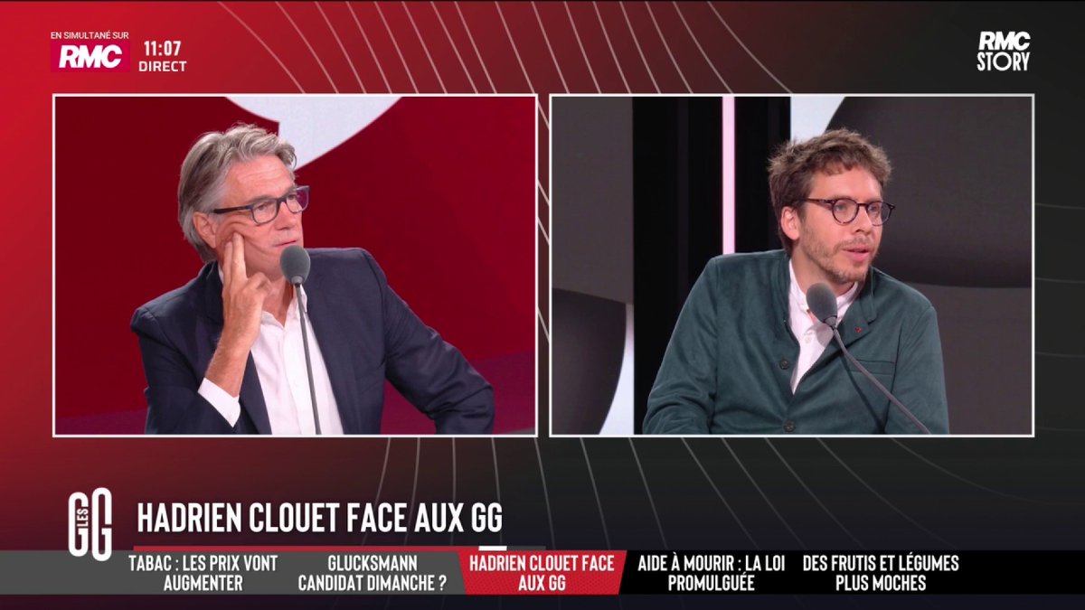 🔴 Raphaël Glucksmann est-il de gauche ? 🎙️ Hadrien Clouet, député LFI : "Je ne connais pas son programme électoral. Le jour où il en aura un, on pourra le classer. Que pense-t-il du régime actuel, par exemple ? Pense-t-il que le budget des pompiers est adapté ?" #GGRMC