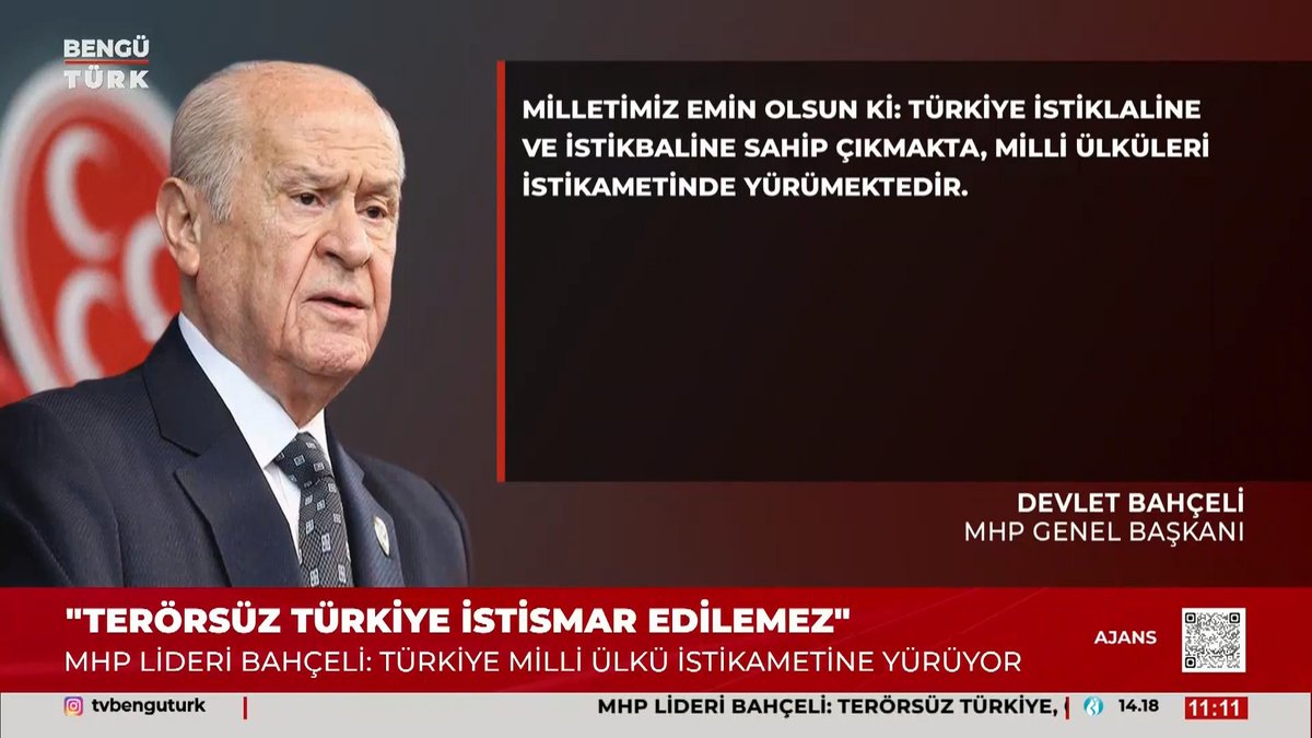 Türk milletinin ülkü ve istikbal davasının öncüsü olan Milliyetçi Hareket Partisi, aynı ülkü, değişmez irade, sarsılmaz inançla kutlu hedeflerine yürümektedir.