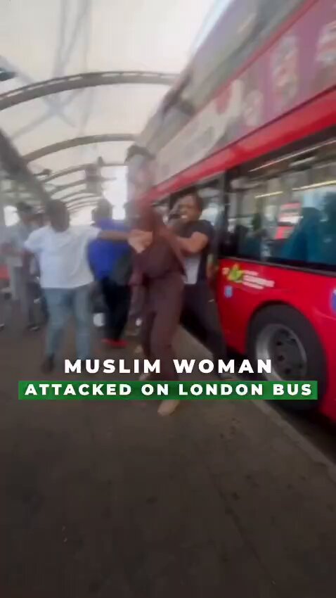 A Muslim woman wearing hijab was attacked by a man at a bus stop in north London on Sunday. Eyewitnesses criticised the man for attacking a woman before police intervened. It is not clear what led to the incident.