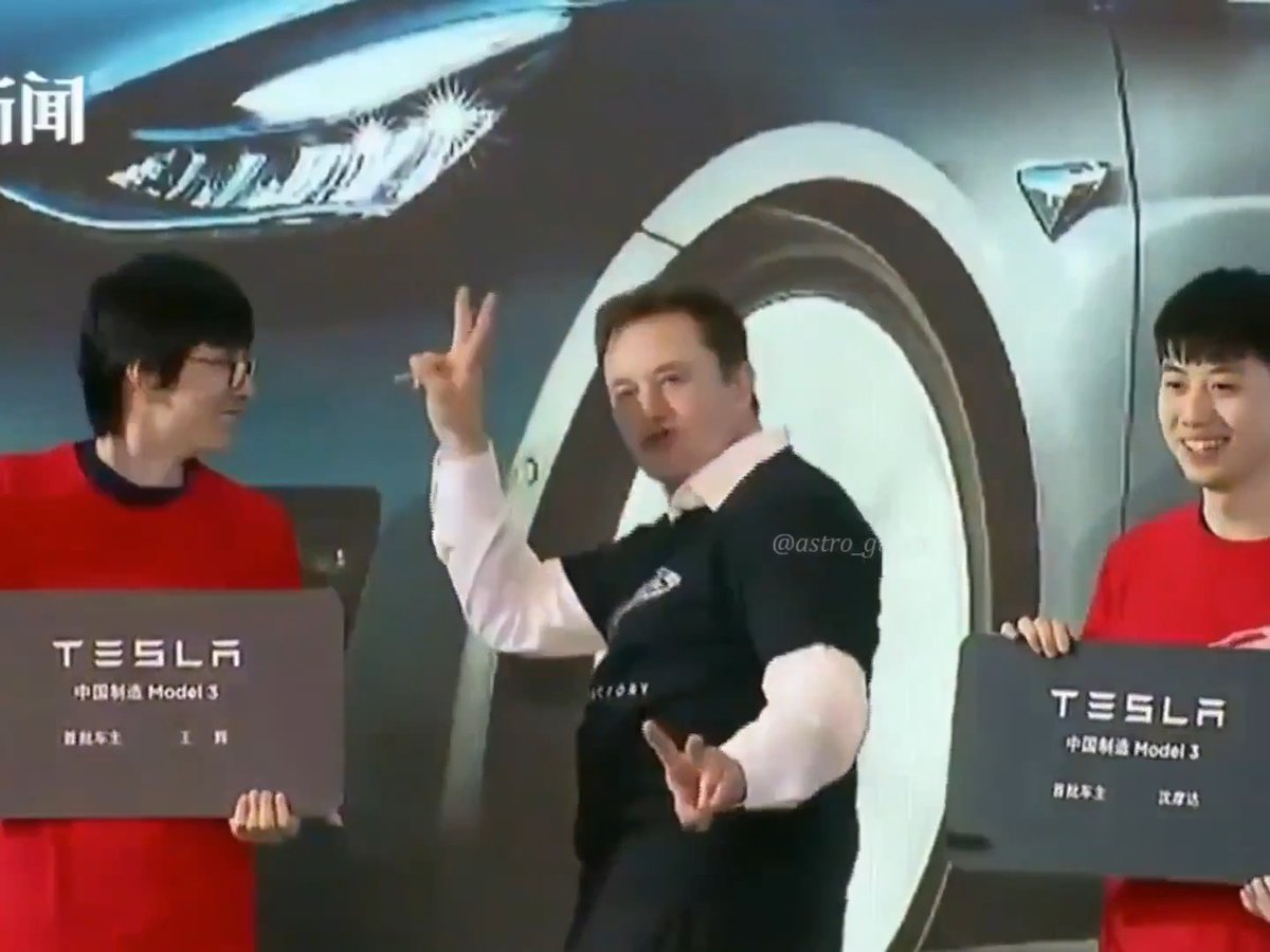 Elon at a customer delivery event trying to act like a normal human. He stands a little stiff, smiles at the wrong moments, and clearly has no idea what to do with his hands. It’s one of the least polished CEO appearances you will ever see. A man who built the entire factory now standing next to the people who bought the cars, just trying to get the human part right. The online version of him is intense and larger than life. The person in the room is still figuring out how to stand there and look normal.