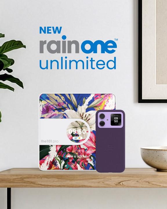 NEW rainOne unlimited. One plan for your home & phone. Stay connected with unlimited 5G at home on the101 5G smart router, and unlimited mobile on the go with the LoopPhone. All in one simple monthly plan. Reply with a 💙 to show love for rainOne unlimited. Ts & Cs apply.