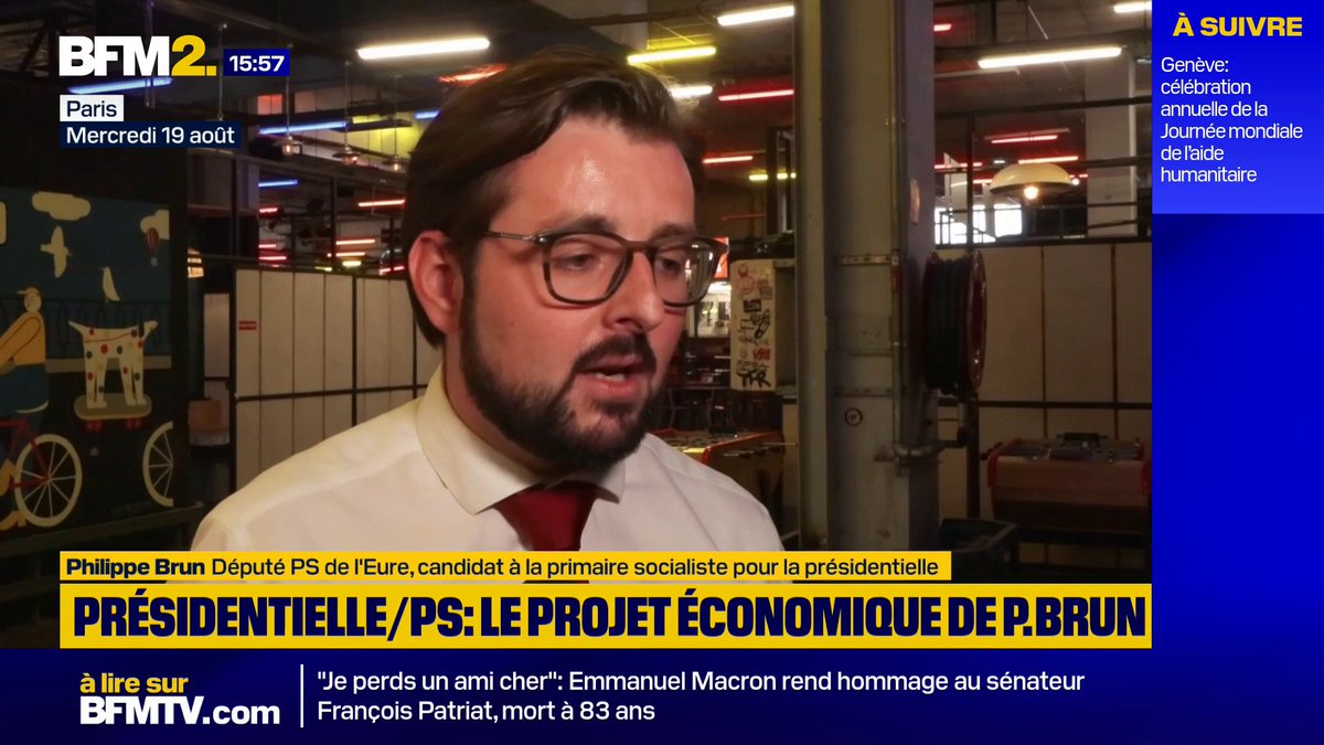 💬 "On ne peut pas continuer avec un système éternellement par répartition. On ne s'en sortira pas" Philippe Brun, candidat à la primaire socialiste pour la présidentielle, propose un système de retraite mixte "avec beaucoup de capitalisation" #BFM2