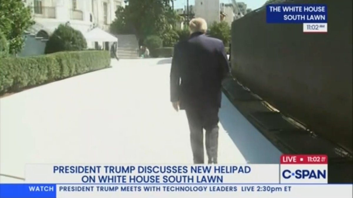 Trump makes the press follow him around while he acts as a White House tour guide
