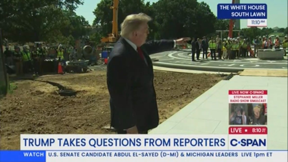 Trump says he will use the new White House helipad for cocktail parties