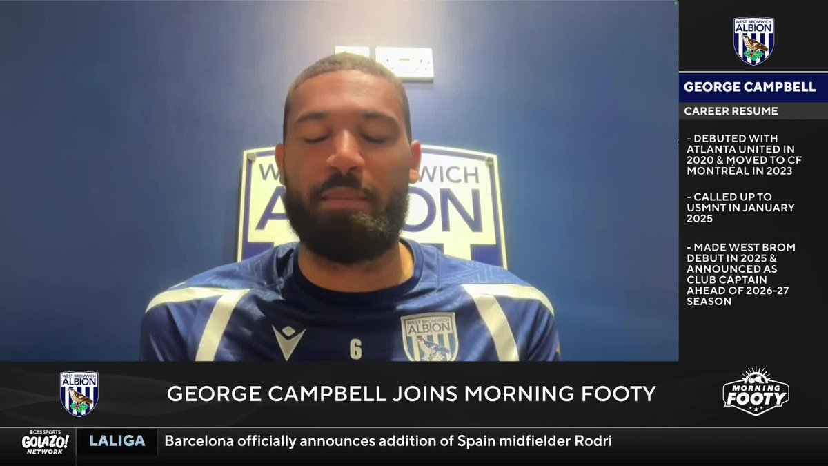 “It’s a big privilege… it’s an honor.” West Bromwich Albion’s George Campbell on what it means to be named club captain ✨