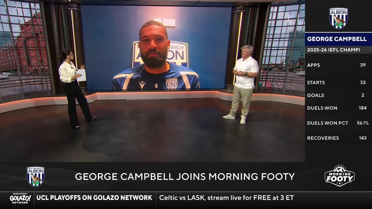 “That type of pressure matured me on and off the field.” West Bromwich Albion captain George Campbell on what he has learned in the EFL Championship 🏴