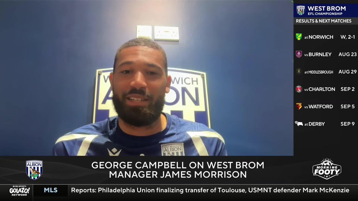 “He knows all the players, their best attributes, their best positions.” West Bromwich Albion captain George Campbell on manager James Morrison and how the team survived facing relegation 🙌