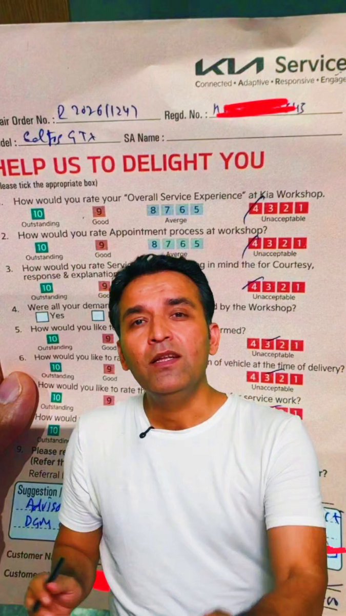 Hey Kia India why do your customer fleecing policies are called as aggressive up selling. Doing basic frauds of pennies and 1000rs.. ehn. Hey Sunderdeep - Volklub , MotorBeam motortrend carblogindia MotorOctane Team-BHP why does auto reviewers doesn't talk about these aggresive up selling in service bills? Maruti and Mahindra doesn't do it. How does Kia gets away with it?
