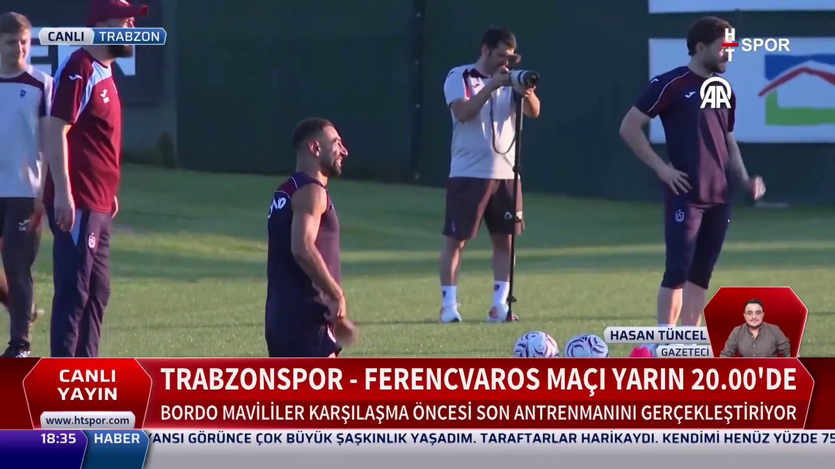 🔴🔵 Temsilcimiz Trabzonspor, Ferencvaros karşılaşması öncesi son antrenmanını gerçekleştiriyor 🔹 "Muhammed Salah'ın ilk 11'e dahil olmasıyla birlikte Aral Şimşir'in yedek kulübesinde olması bekleniyor." 🔹 "Muçi, bir ihtimal yedekler arasında olabilir ama ilk 11'de olması zor görünüyor." 🎙️ Bordo-mavililerdeki son gelişmeleri Hasan Tüncel aktardı. ▶️ Canlı izlemek için: