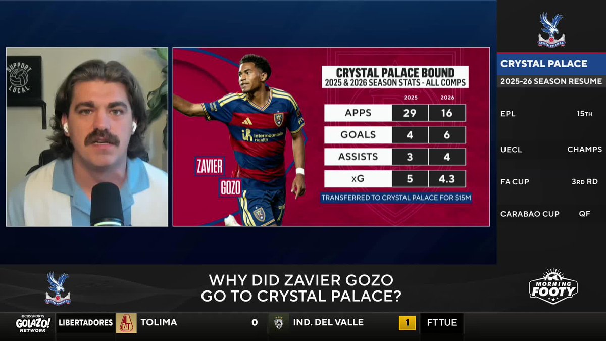 “Crystal Palace got themself a baller.” 😤 Tom Bogert on what kind of player Crystal Palace is getting in Zavier Gozo 🇺🇸🔥