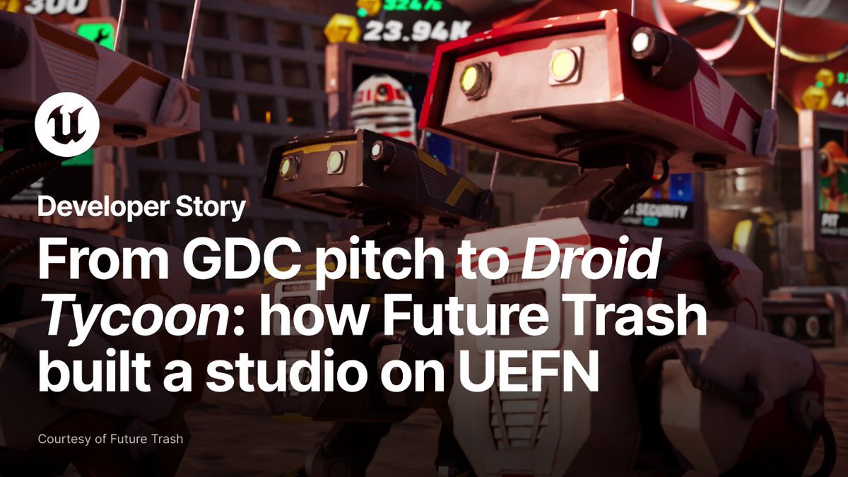 In March 2023, Future Trash co-founder Kevin Marciano was at GDC with a Steam Deck and a few months of runway left, trying to save his studio - then UEFN got announced. Fast forward to today and the studio has over two billion minutes played, a $5M seed round, a Game Awards nomination, and the record breaking Droid Tycoon! We sat down with Kevin Marciano to get the full story:
