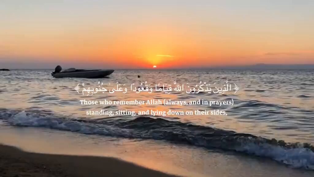 ﴿الَّذِينَ يَذْكُرُونَ اللَّهَ قِيَامًا وَقُعُودًا وَعَلَىٰ جُنُوبِهِمْ﴾