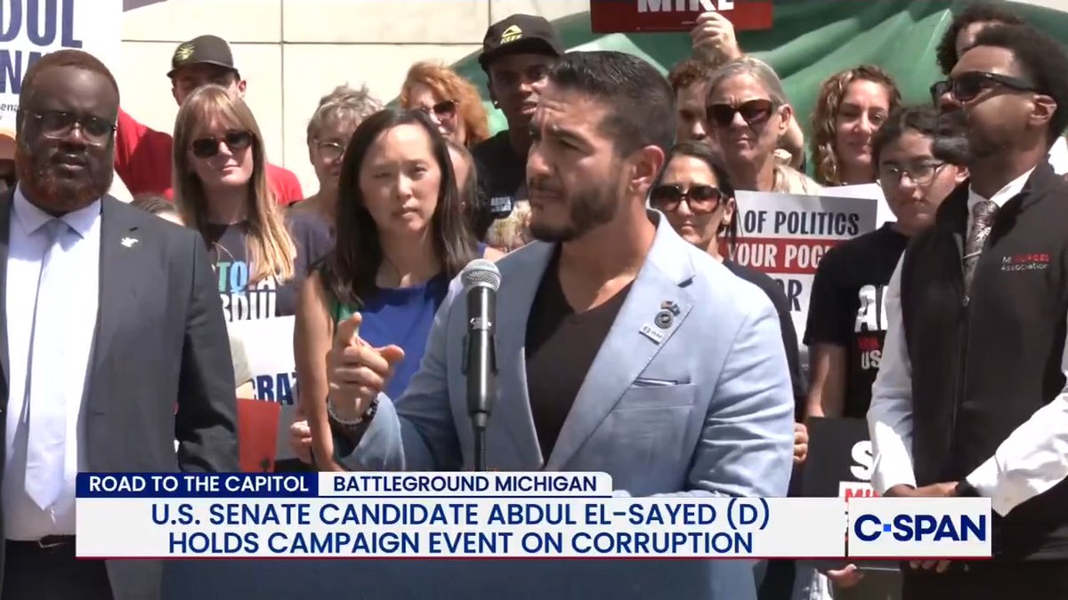 U.S. Sen. candidate Dr. Abdul El-Sayed (D-MI) calls opponent Mike Rogers (R-MI) a "corporate shill and a Donald Trump suck up."