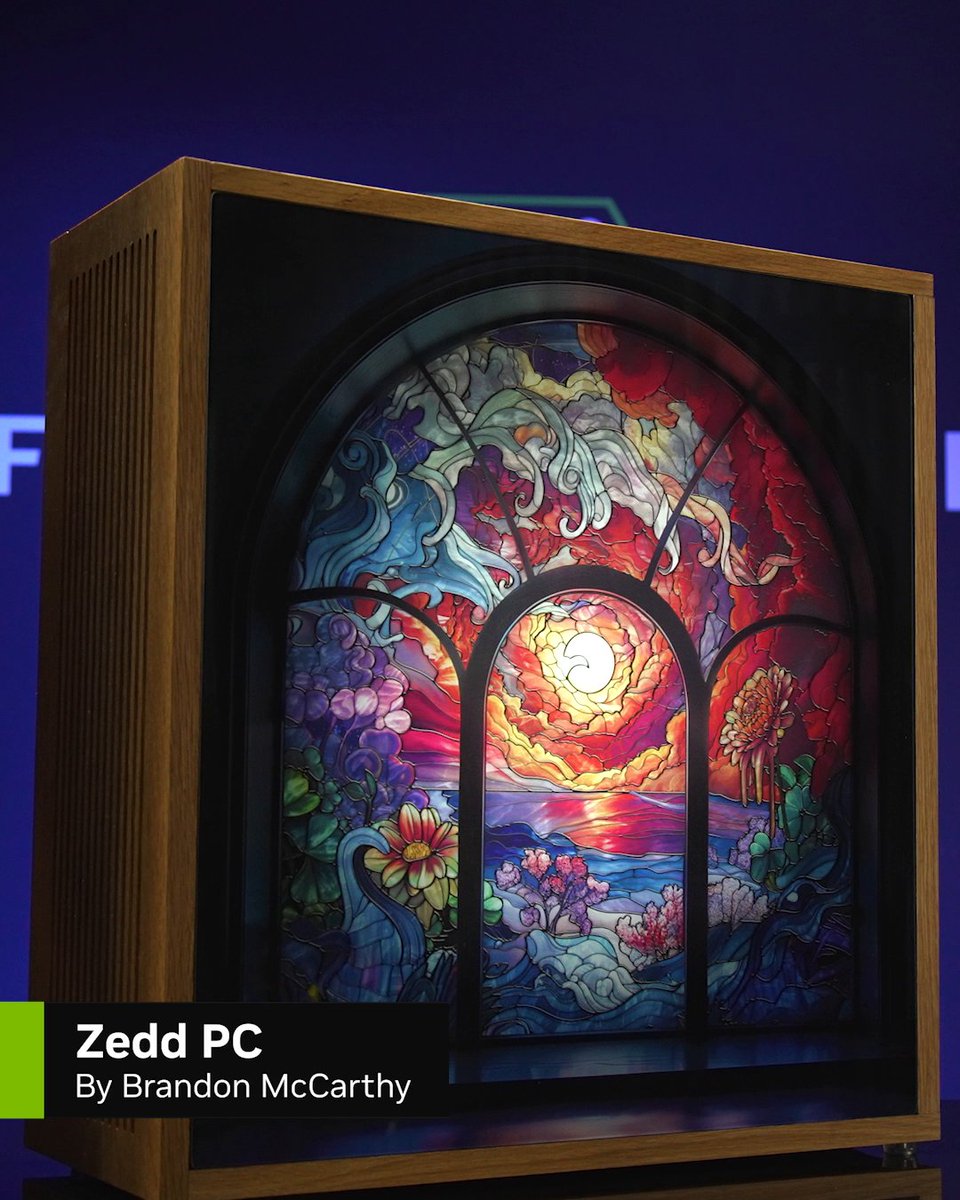 Next up: RTX PC Week enters the GeForce Garage with Zedd 🎶 Inspired by TELOS, this custom PC brings the album’s stained-glass artwork to life with a copper hardline cooling loop and a GeForce RTX 5090 Founders Edition.