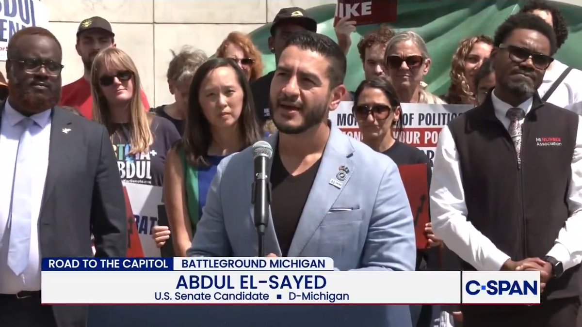 U.S. Sen. candidate Dr. Abdul El-Sayed (D-MI) on far-right activist Jake Lang's recent demonstrations: "His issue is with free and fair elections...he's going to continue to pull stunts on behalf of people like Donald Trump and Mike Rogers, who believe America is a small place."