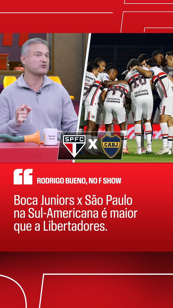 "Boca Juniors x São Paulo na Sul-Americana é maior que a Libertadores." "A Libertadores hoje tem Coquimbo, Platense..." 🎙️ Rodrigo Bueno, na ESPN. 🎥 ESPN Brasil | SportsCenter Brasil