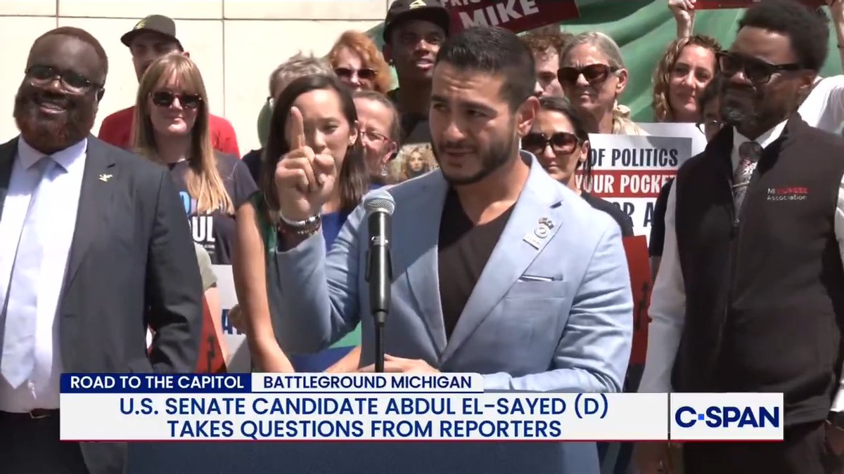 U.S. Sen. candidate Dr. Abdul El-Sayed (D-MI) on opponent Mike Rogers (R-MI) not committing to a debate: "You know, cowards, they wanna shoot shots from $45 million super PACS paid for by the big corporation; they don't actually want to sit down and have a conversation."