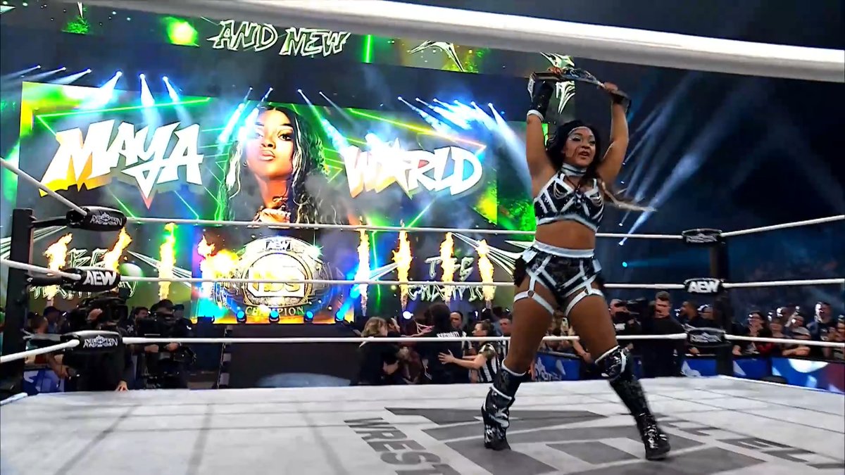 "It's my world now!" It's every woman for herself when TBS Champion maya world defends her title against Kris Statlander, CMLL World Women's Champion Persephone & Hikaru Shida in a 4-Way Match LIVE on Wednesday Night #AEWDynamite, TONIGHT!