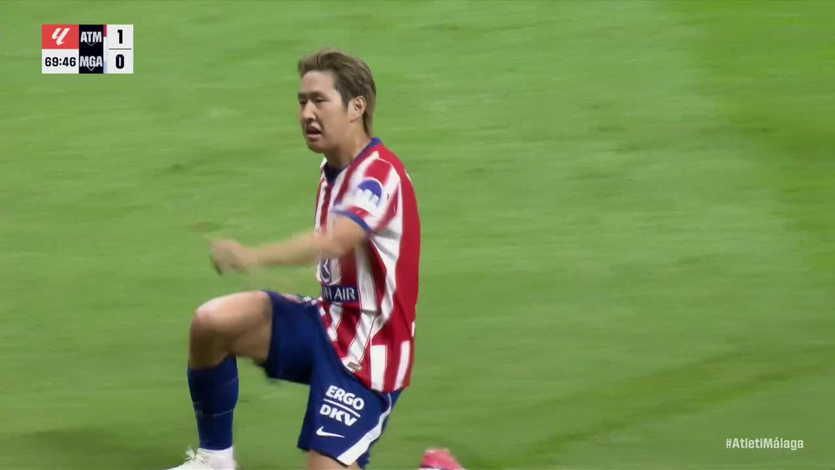 ¡¡QUÉ PRESENTACIÓN!! En su debut oficial por #LaLiga, Kang In Lee clavó un GOLAZO DESCOMUNAL para anotar el primero de Atlético de Madrid vs. Malaga.