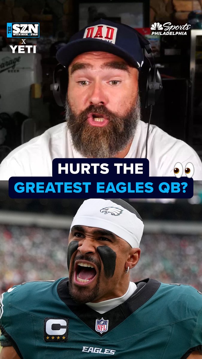 Jason Kelce and Nick Foles examine whether Jalen Hurts is the greatest Eagles QB 🤔 Watch The SZN here: