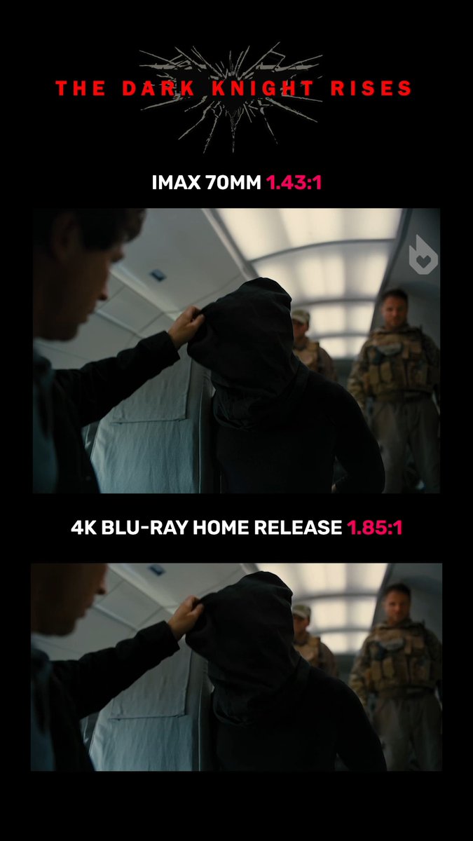 #TheDarkKnightRises in IMAX 70MM vs what you see at home 📺 🎥