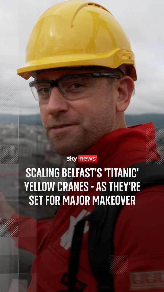 Sky's Stephen Murphy visits the Harland and Wolff shipyard where iconic yellow cranes, Samson and Goliath, are set to undergo a £3 million makeover. Latest: