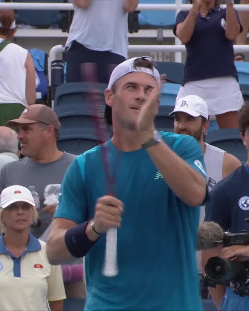 TP saves MP 🙌 Tommy Paul saves a match point to upset 2021 #CincyTennis champion Zverev 4-6 7-6 6-4!
