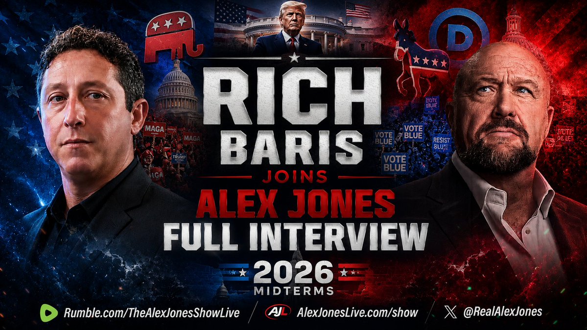 ⚠️EMERGENCY WARNING ISSUED: Top Pollster Rich Baris Warns That The Republican Party Under Trump's Leadership Is Facing Massive Defeat In The Midterms Because Of Trump's Bizarre Self-Destructive Actions! Young People Want A Real Revolution, And If Republicans Don't Provide That, The DSA / Communist Party Will Fill The Void! ➤POWERFUL BREAKDOWN: Trump Was Elected To Tackle Domestic Policy Issues, But He Became A Servant Of Foreign Lobbyists, Reveals Respected Pollster Rich Baris! "Either The Blob, The Deep State, & The Foreign Policy Establishment Gets Their Agenda Or You Get Yours! It's Just The Way It Is!" ➤Rich Baris- THE PEOPLE'S PUNDIT- Joins Alex Jones To Review What Went Wrong With The 2nd Trump Admin, And How Trump's Constituents Have Been Betrayed By The Epstein Cover-Up, The Iran War, & MORE: "Betrayals Cut Deeper- It's Personal! These Voters Felt Like Trump Was Their Last Chance, And They Were Disappointed & Hurt By This!" THIS IS A MUST-WATCH/SHARE FULL INTERVIEW! Rich Baris THE PEOPLE'S PUNDIT Alex Jones Network 🔴WATCH/SHARE THE LIVE X STREAM NOW: