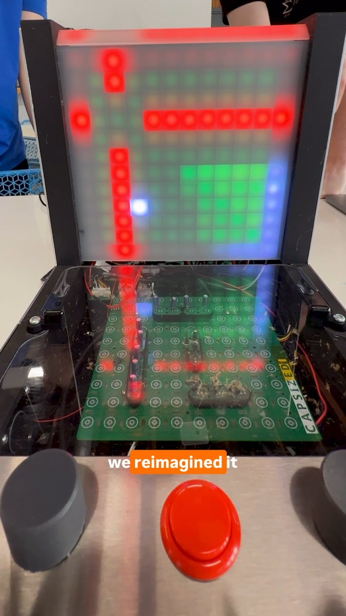 Battleship, but the ships EXPLODE 💥 This is Capsized, a hackathon project by Formlabs mechanical engineering intern Nathan.The game is built from custom PCBs, a polycarbonate shield, a few capacitors, and a lot of 3D printed parts. Nathan and his team used the weekend to print, test, assemble, and blow up capacitors to create this awesome game The Form 4 SLA 3D Printer was essential to making this project come to life ⚫️ Internal enclosure - printed in Black Resin on the Form 4L ⛵️The boats - printed as a single fleet in Black Resin on the Form 4 🛡️ Knobs and shield handles - printed from Formlabs Tough 1500 Resin #3dprinting #gaming