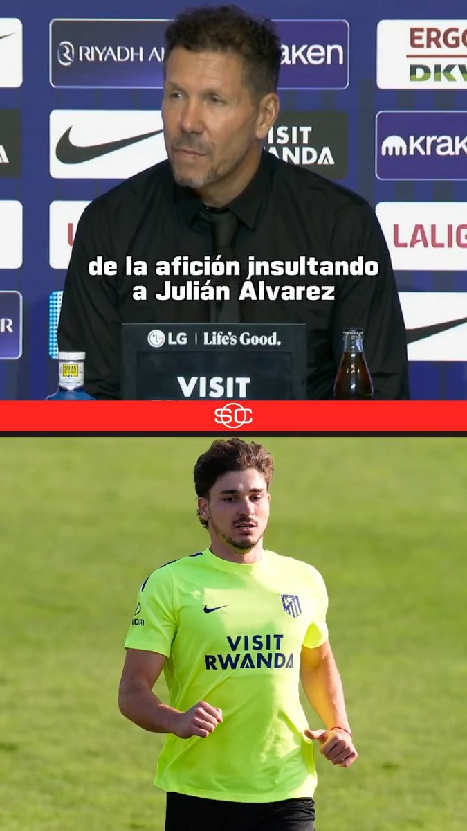 Al Cholo Simeone le consultaron por los cánticos de los hinchas de Atlético de Madrid para Julián Álvarez y así respondió...