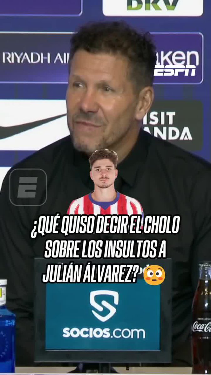 🤔 ¿TE SORPRENDIÓ? Esto respondió el Cholo Simeone al ser consultado por los insultos de los hinchas del Atlético de Madrid a Julián Álvarez... 🇪🇸 #LaLiga